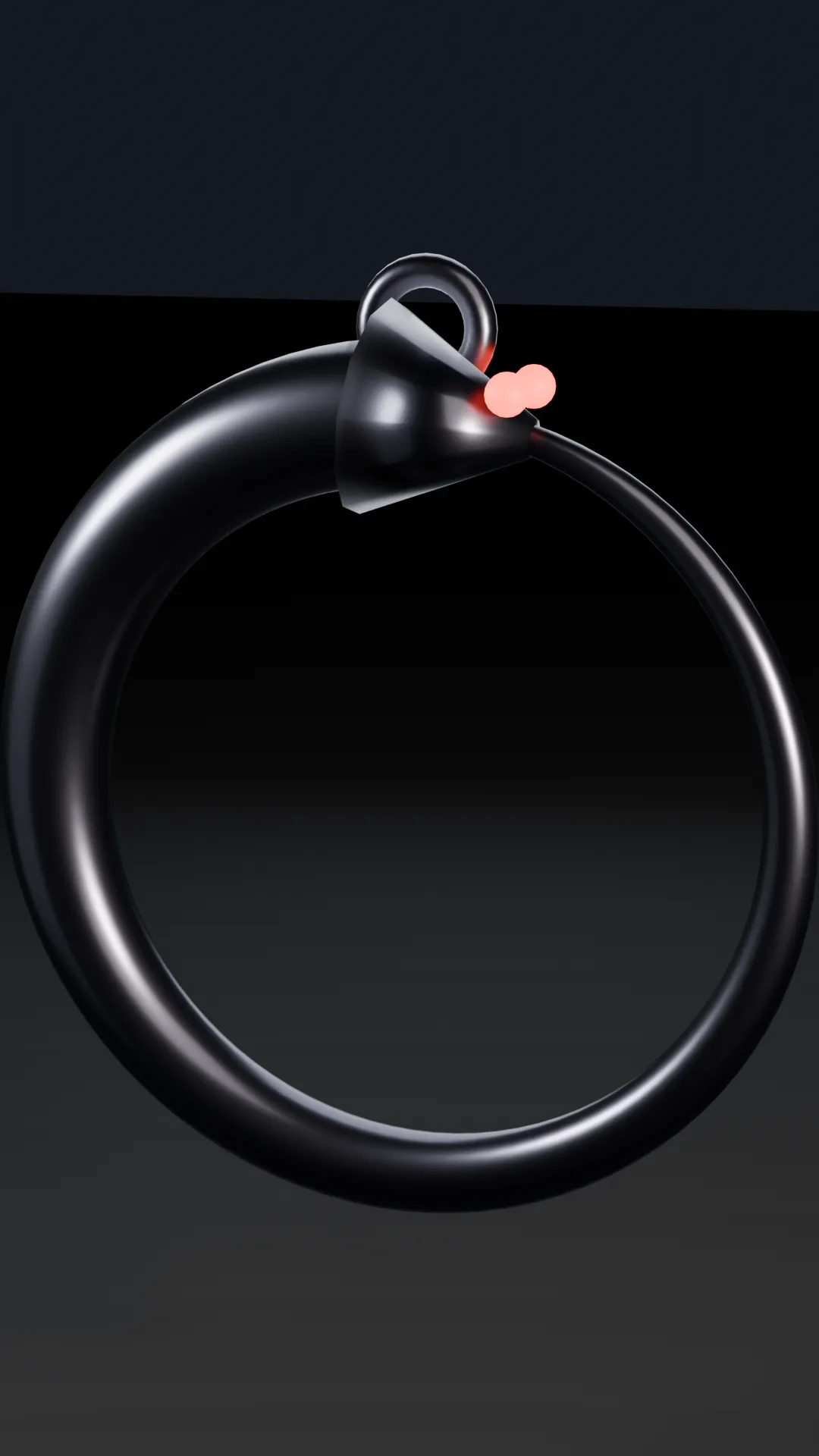 A chrome serpent devouring its own tail, red eyes lit.