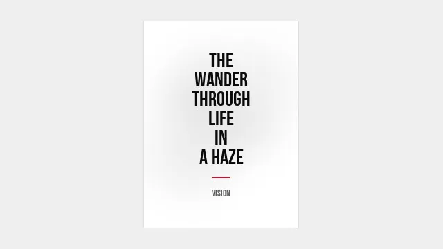 The cover of the poem: the title stacked in six lines with a red rule beneath it.